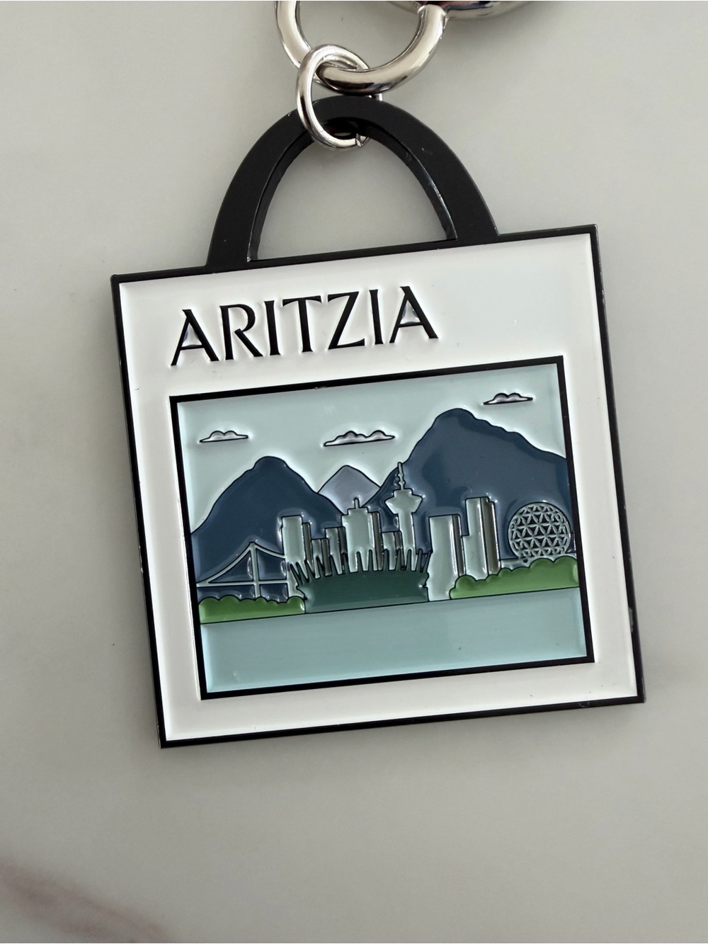 Exclusive Aritzia Enamel Vancouver Cityscape Keychain - Picture 2 of 3